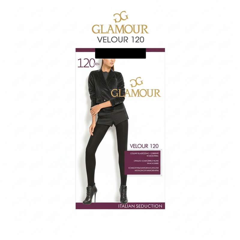 КОЛГОТКИ ЖЕНСКИЕ GLAMOUR VELOUR 120 NERO 3
