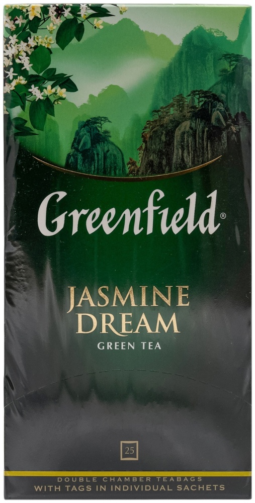 ЧАЙ ЗЕЛЕНЫЙ GREENFIELD JASMINE DREAM 25 ПАКЕТИКОВ