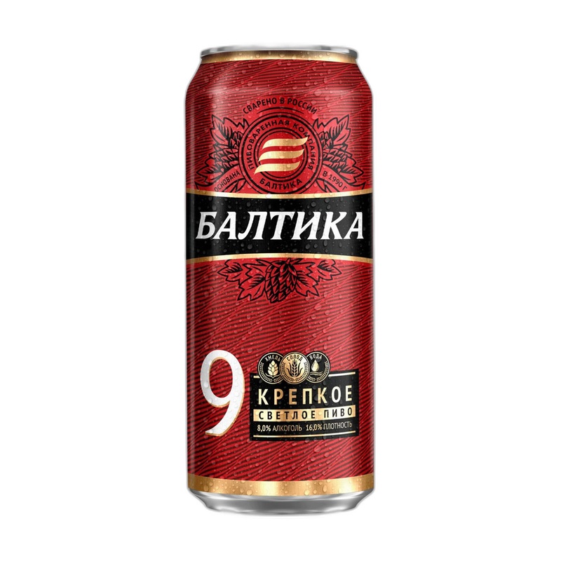 ПИВО БАЛТИКА №9 КРЕПКОЕ 8% 0,45Л СТ/Б