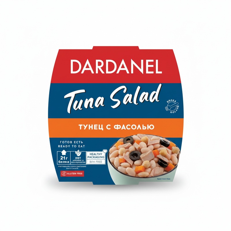 САЛАТ DARDANEL С ТУНЦОМ И ФАСОЛЬЮ В МАСЛЕ 160Г