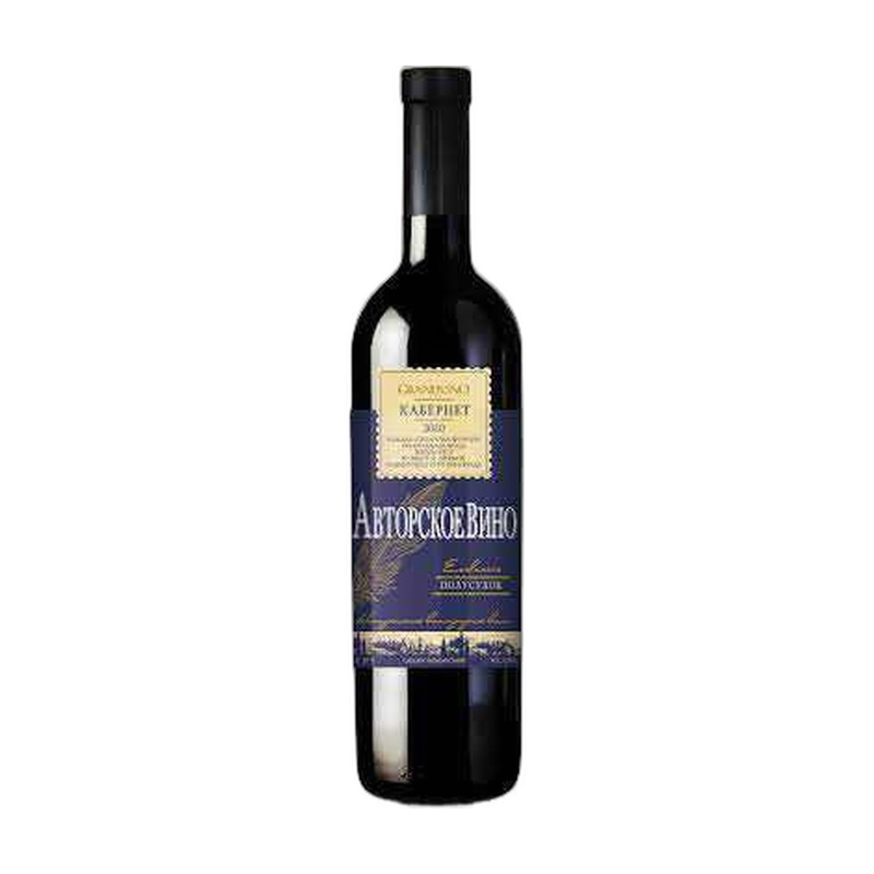 ВИНО GRANDVINO АВТОРСКОЕ КАБЕРНЕ КРАСНОЕ ПОЛУСУХОЕ 12% 0,75Л КАЗАХСТАН