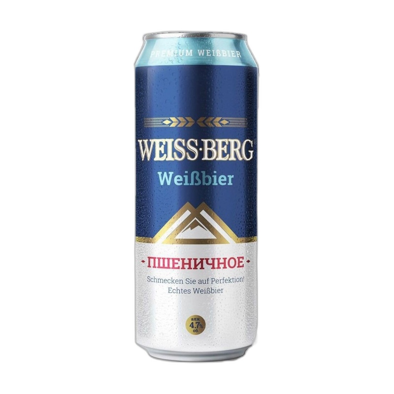 ПИВО WEISS BERG СВЕТЛОЕ ПШЕНИЧНОЕ 4,7% 0,45Л Ж/Б