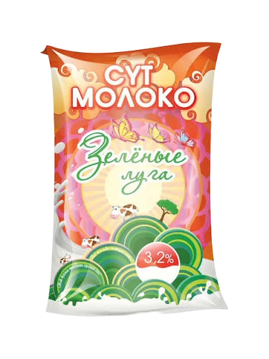 МОЛОКО ЗЕЛЕНЫЕ ЛУГА 3,2% У/П 0,9Л Ф/П