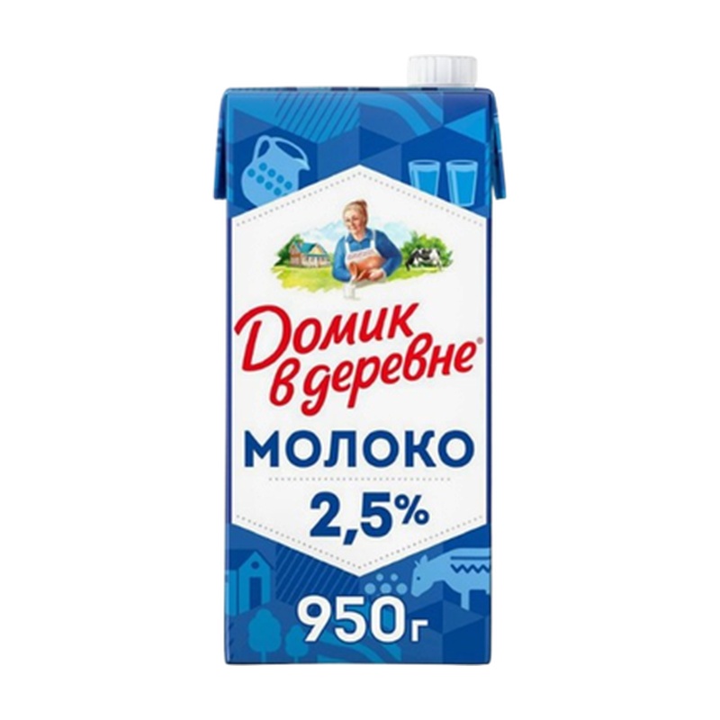 МОЛОКО ДОМИК В ДЕРЕВНЕ 2,5% У/П 0,925Л Т/П