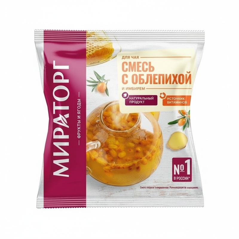СМЕСЬ ДЛЯ ЧАЯ ЗАМОРОЖЕННАЯ МИРАТОРГ ОБЛЕПИХА ИМБИРЬ 300Г