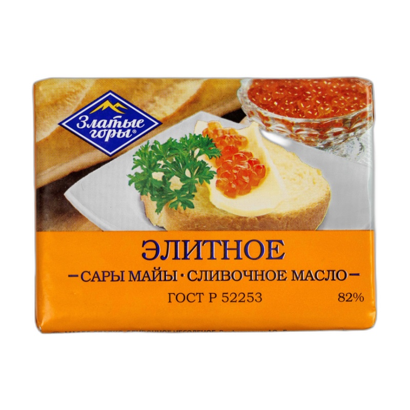 МАСЛО ЗЛАТЫЕ ГОРЫ СЛИВОЧНОЕ 82% 180Г