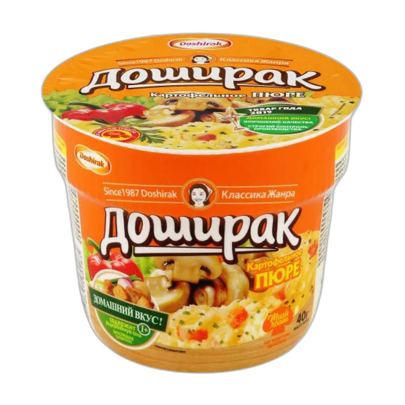 ПЮРЕ ДОШИРАК КАРТОФЕЛЬНОЕ ГРИБЫ 40Г П/С