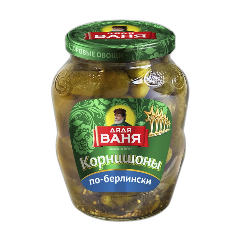 КОРНИШОНЫ ДЯДЯ ВАНЯ МАРИНОВАННЫЕ ПО-БЕРЛИНСКИ 350Г