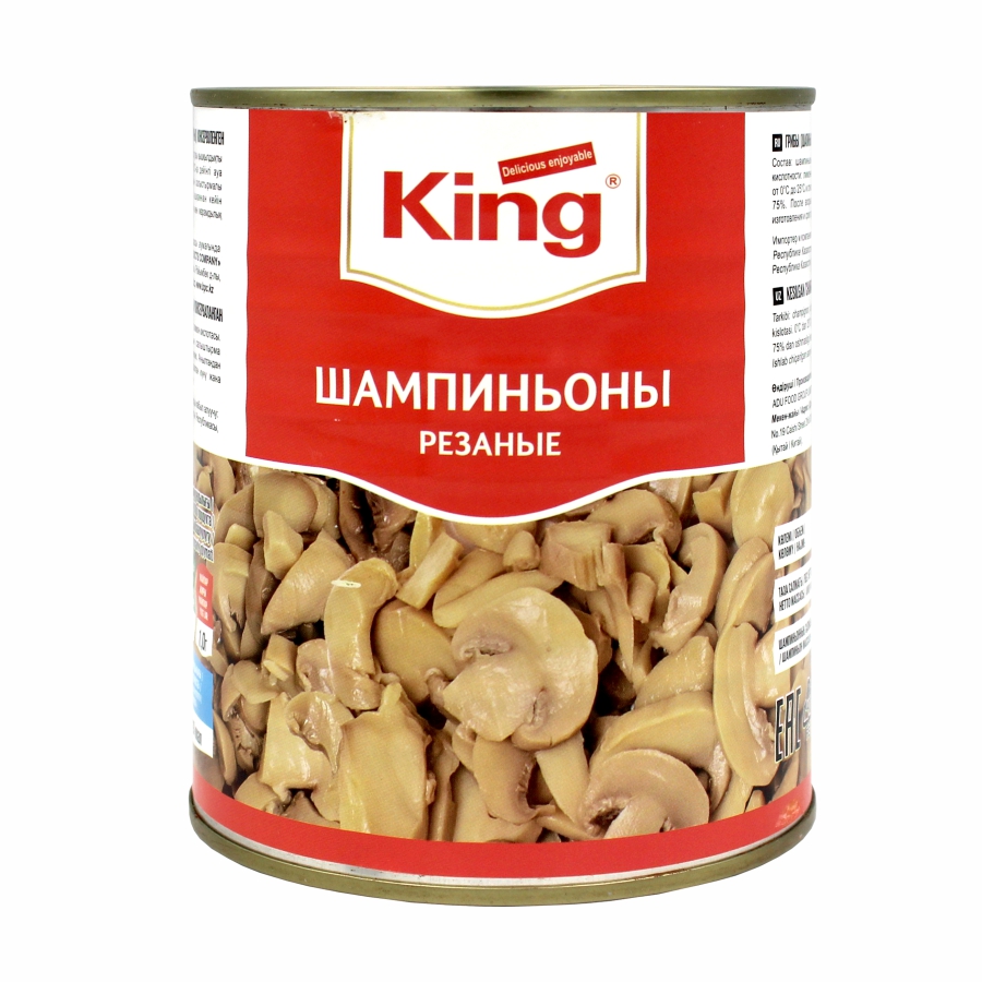ШАМПИНЬОНЫ KING РЕЗАННЫЕ 800Г