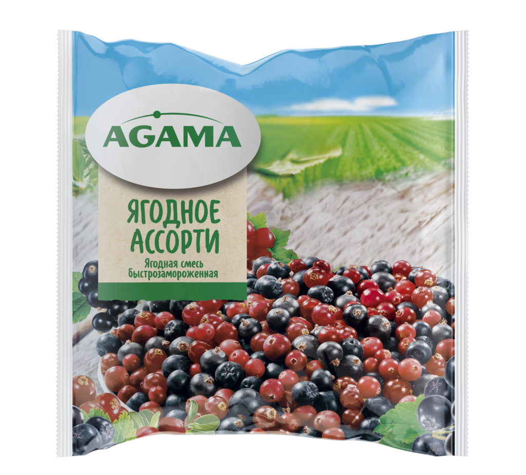 ЯГОДЫ ЗАМОРОЖЕННЫЕ AGAMA ЯГОДНОЕ АССОРТИ 400Г