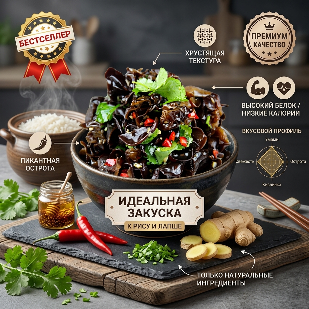 САЛАТ ГОТОВЫЙ С ЧЕРНЫМИ ГРИБАМИ 106Г