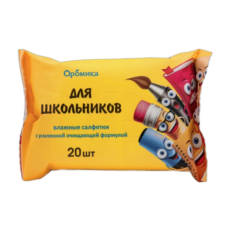 САЛФЕТКИ ВЛАЖНЫЕ ДЕТСКИЕ АРОМИКА ДЛЯ ШКОЛЬНИКОВ 20ШТ