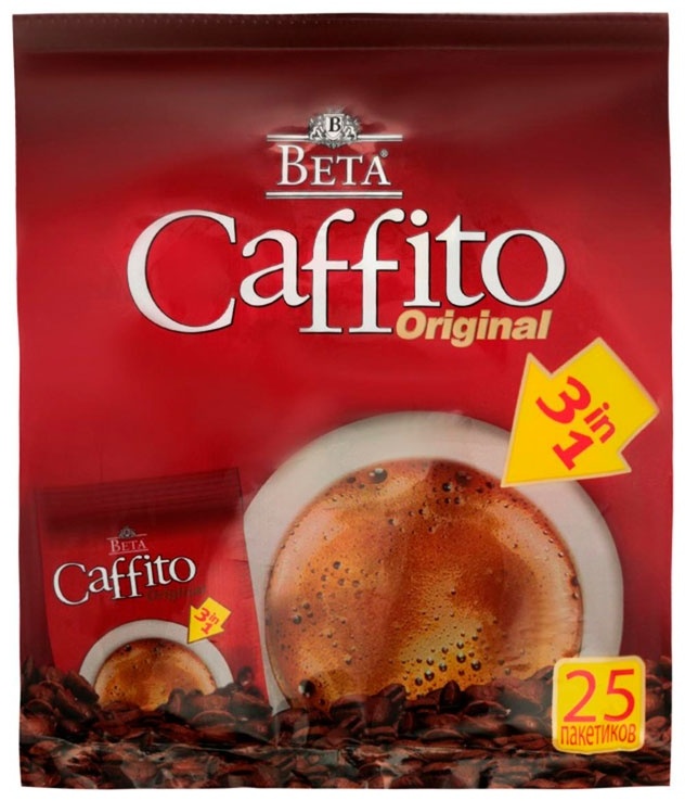 КОФЕ BETA CAFFITO БОЛЬШЕ СЛИВОК 3В1 25ШТ В УПАКОВКЕ
