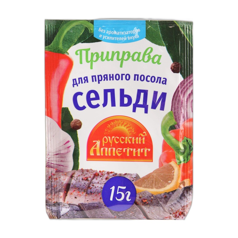ПРИПРАВА РУССКИЙ АППЕТИТ ДЛЯ ПРЯНОГО ПОСОЛА СЕЛЬДИ 15Г