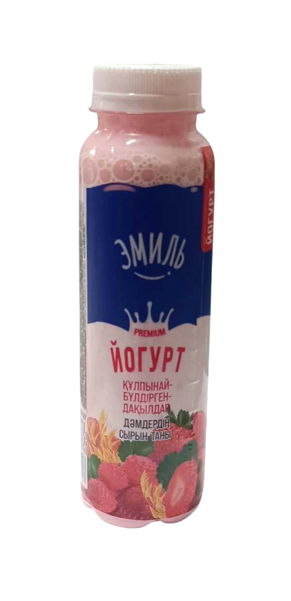 ЙОГУРТ ПИТЬЕВОЙ ЭМИЛЬ КЛУБНИКА ЗЕМЛЯНИКА ЗЛАКИ 2,5% 310Г ПЭТ