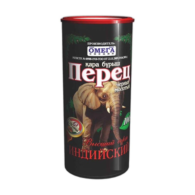 ПЕРЕЦ ЧЕРНЫЙ ОМЕГА МОЛОТЫЙ ИНДИЯ 100Г ТУБА