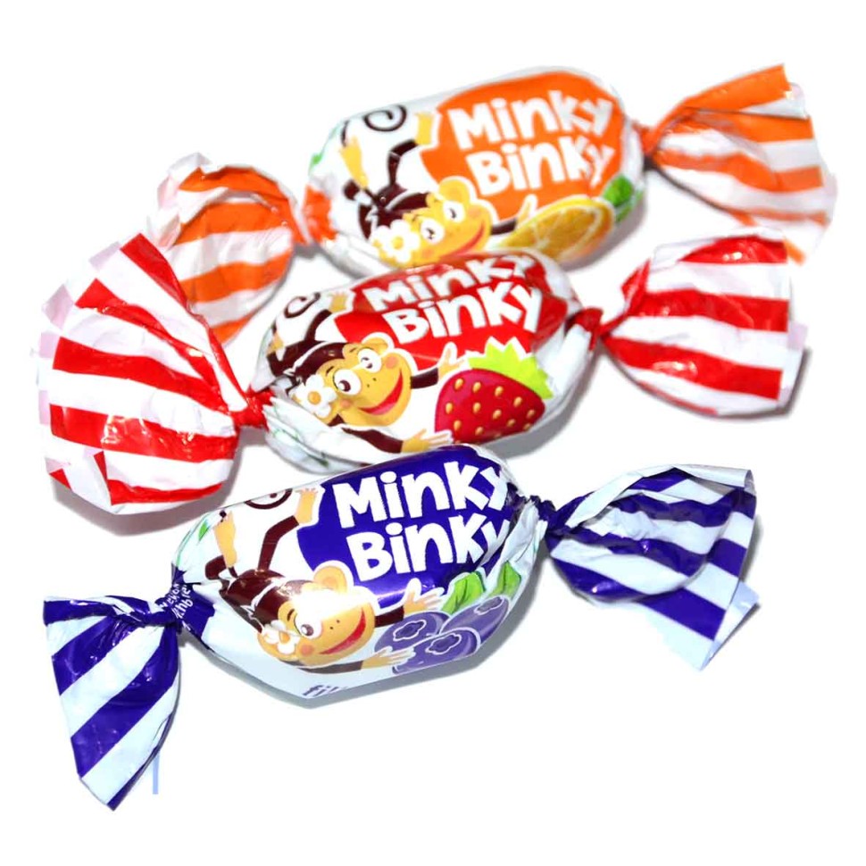 ИРИС ROSHEN MINKY BINKY С ЖЕЛЕЙНОЙ НАЧИНКОЙ ВЕС