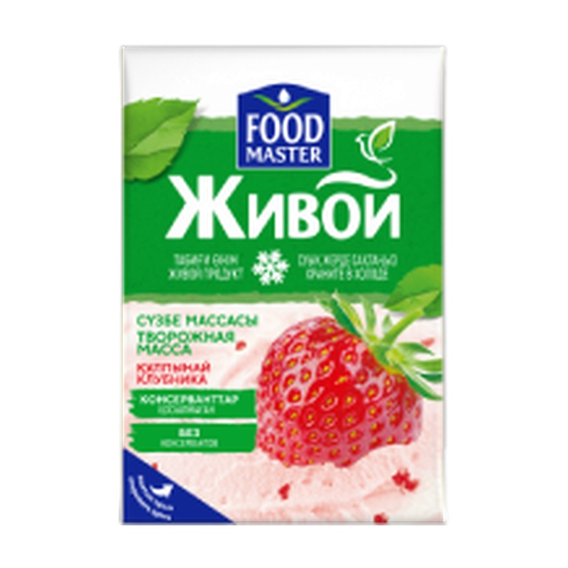 ТВОРОЖНАЯ МАССА ЖИВОЙ КЛУБНИКА 18% 90Г