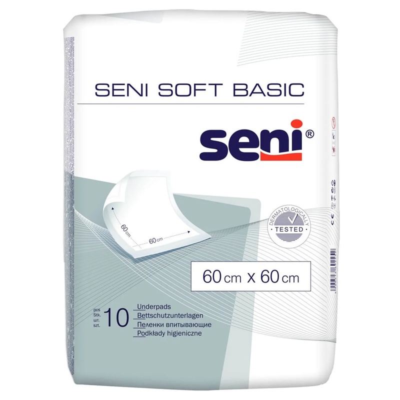 ПЕЛЕНКИ ОДНОРАЗОВЫЕ SENI SOFT BASIC 60X60СМ 10ШТ