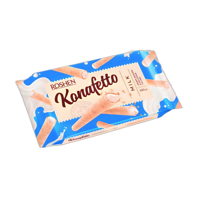 ТРУБОЧКИ ROSHEN ВАФЕЛЬНЫЕ KONAFETTO MILK 140Г ФЛ П