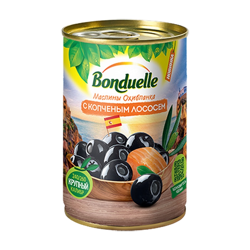 МАСЛИНЫ BONDUELLE ОХИБЛАНКА С ЛОСОСЕМ 314МЛ