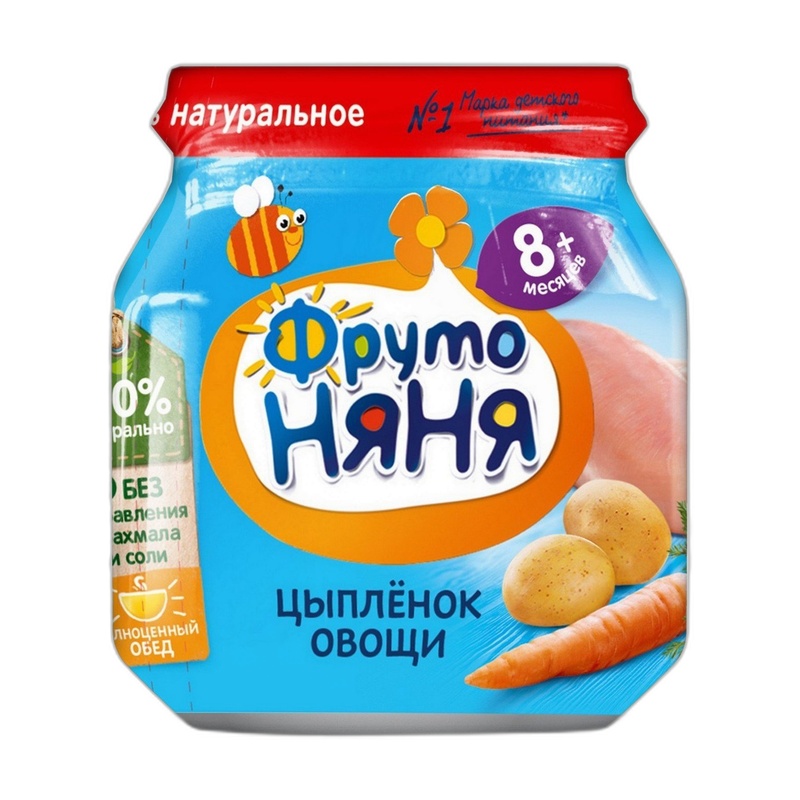 ПЮРЕ ФРУТО НЯНЯ РИЗОТТО ИЗ ЦЫПЛЕНКА С ОВОЩАМИ 100Г СТ/Б