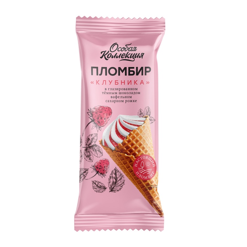 МОРОЖЕНОЕ МАКСИ КЛУБНИКА 100Г РОЖОК