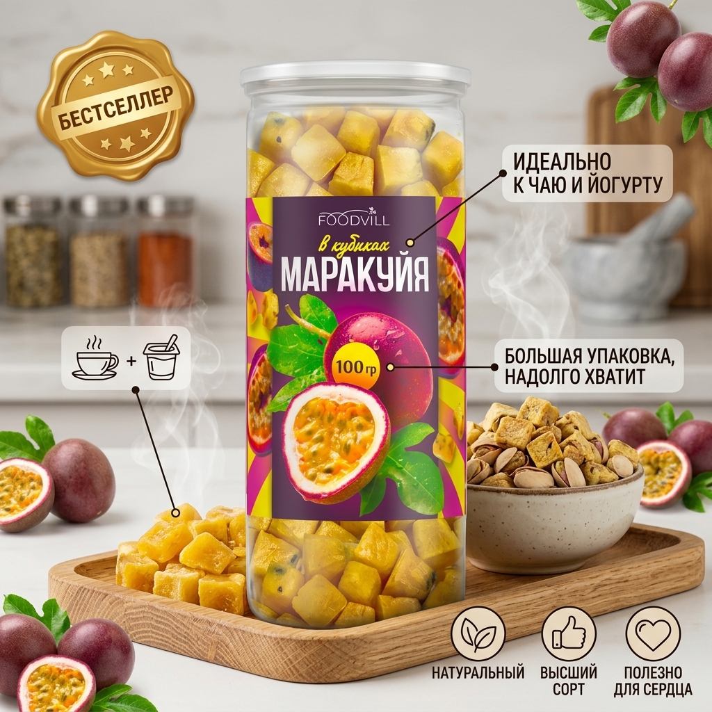 КУБИКИ МАРАКУЙЯ СУШЕННАЯ