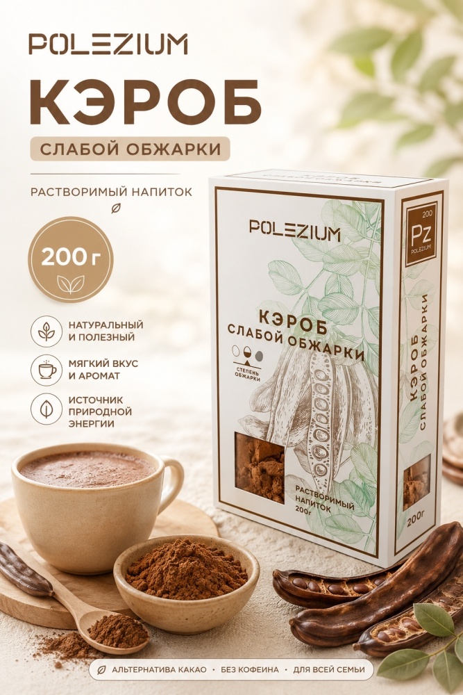 КЭРОБ POLEZIUM СЛАБОЙ ОБЖАРКИ 200Г