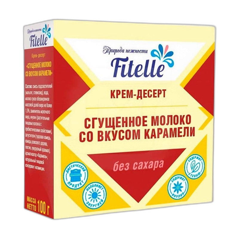КРЕМ-ДЕСЕРТ FITELLE КАРАМЕЛЬ СГУЩЕННОЕ МОЛОКО 100Г