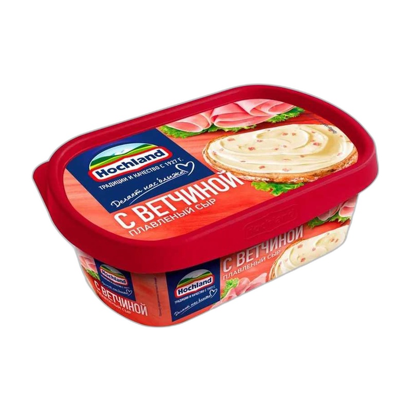 СЫР HOCHLAND С ВЕТЧИНОЙ 200Г ВАННОЧКА