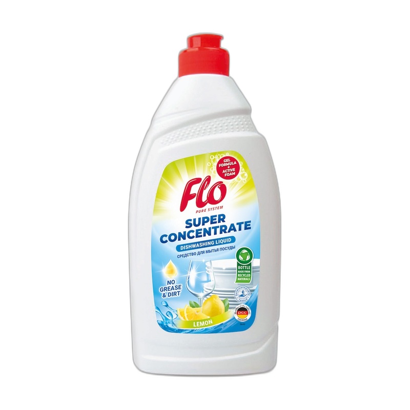 ЖИДКОСТЬ ДЛЯ МЫТЬЯ ПОСУДЫ FLO PURE LEMON  500МЛ