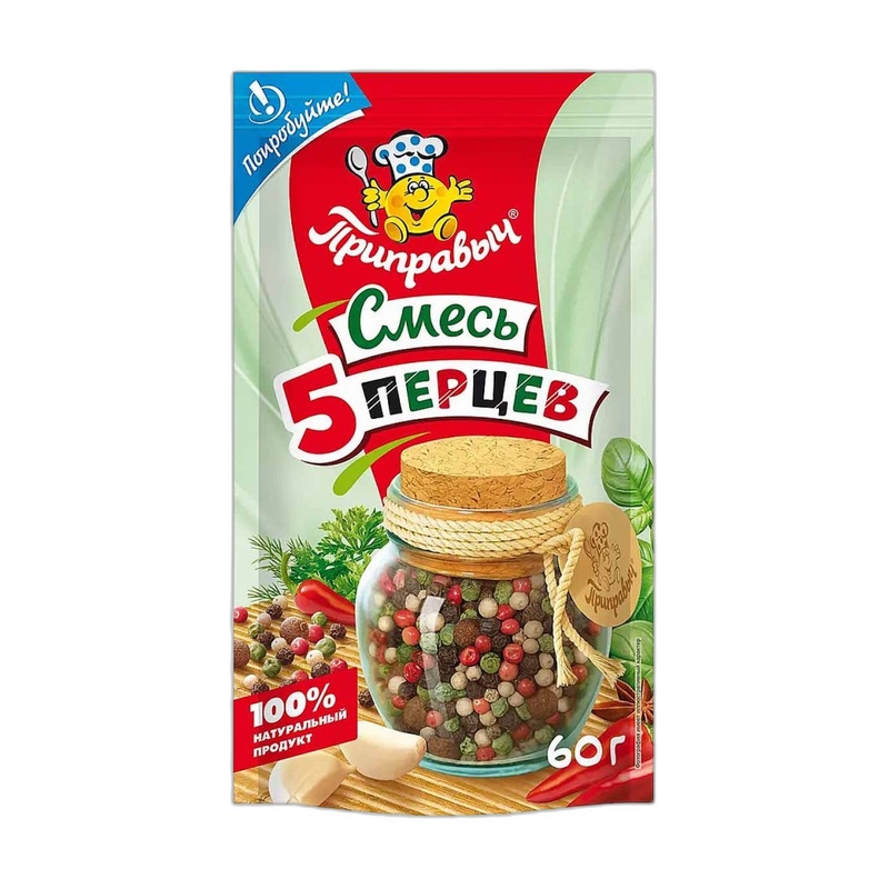 ПРИПРАВА ПРИПРАВЫЧ СМЕСЬ ПЯТИ ПЕРЦЕВ ГОРОШЕК 60Г