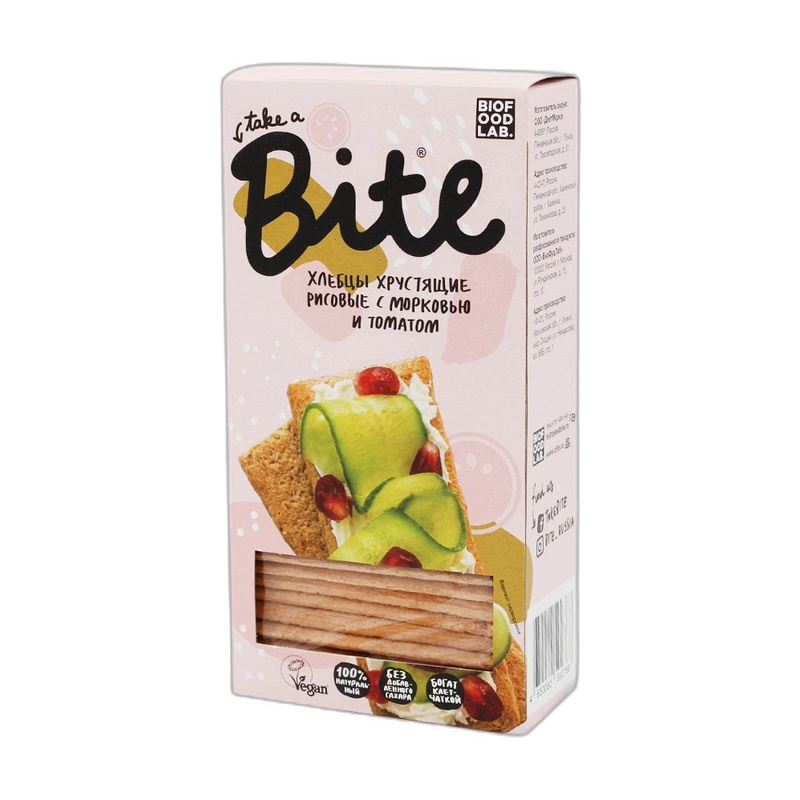 ХЛЕБЦЫ РИСОВЫЕ BITE МОРКОВЬ ТОМАТЫ 150Г