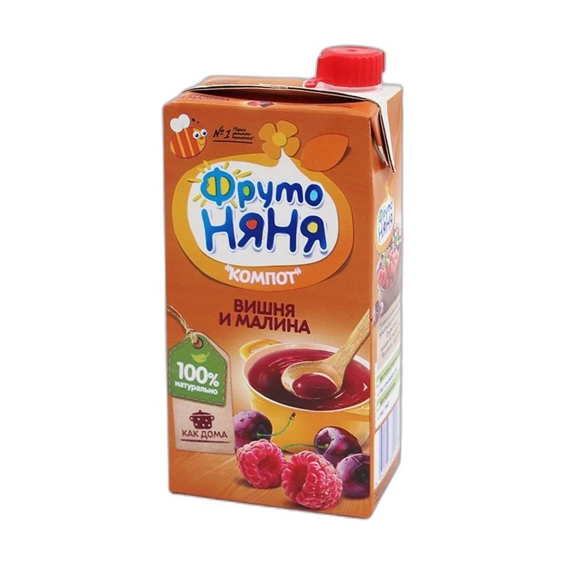 КОМПОТ ФРУТО НЯНЯ ВИШНЯ МАЛИНА 0,5Л Т/П