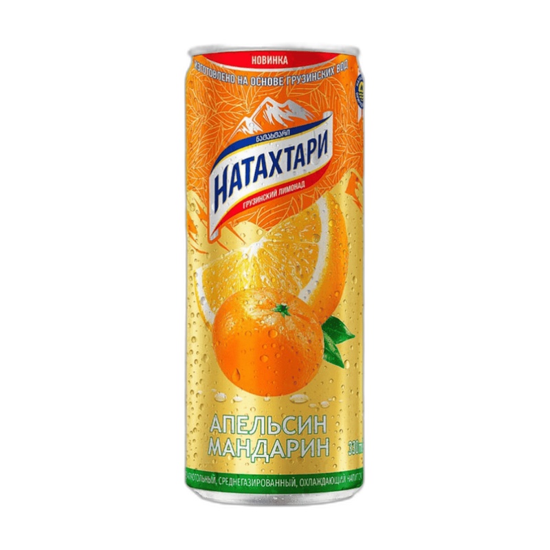 ЛИМОНАД НАТАХТАРИ АПЕЛЬСИН МАНДАРИН 0,33Л Ж/Б
