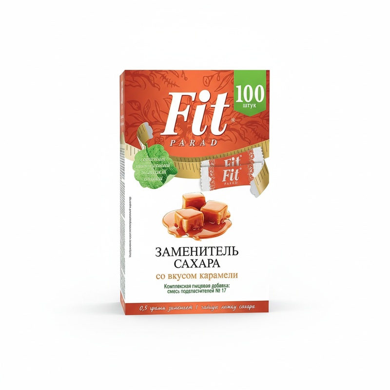 САХАРОЗАМЕНИТЕЛЬ FIT PARAD №17 КАРАМЕЛЬ 100 СТИКОВ