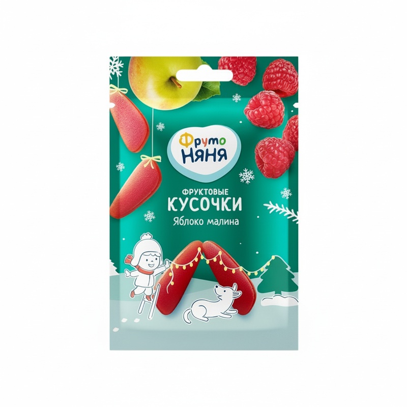 КУСОЧКИ ФРУКТОВЫЕ ФРУТО НЯНЯ ЯБЛОКО МАЛИНА 15Г