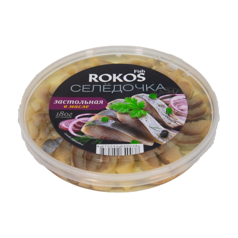ПРЕСЕРВА ROKOS FISH СЕЛЕДОЧКА ЗАСТОЛЬНАЯ 180Г