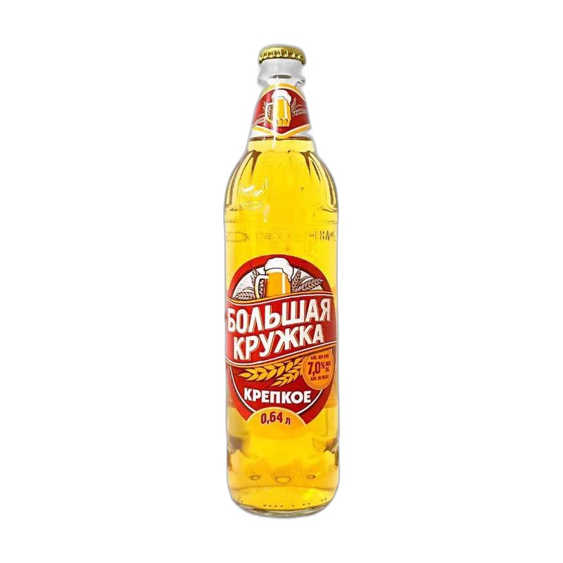 ПИВО БОЛЬШАЯ КРУЖКА КРЕПКОЕ 7% 0,64Л СТ/Б