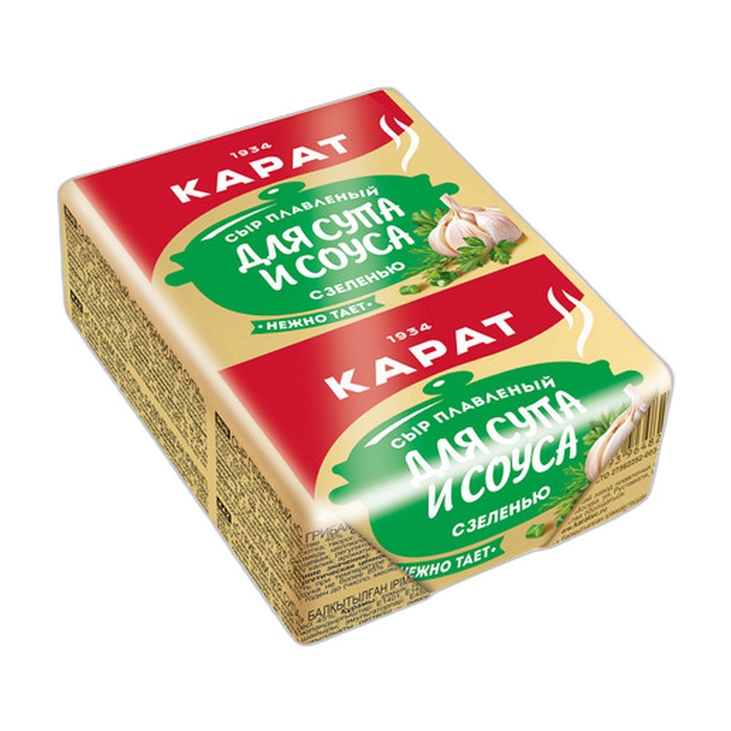 СЫР ПЛАВЛЕНЫЙ КАРАТ С ЗЕЛЕНЬЮ 45% 90Г