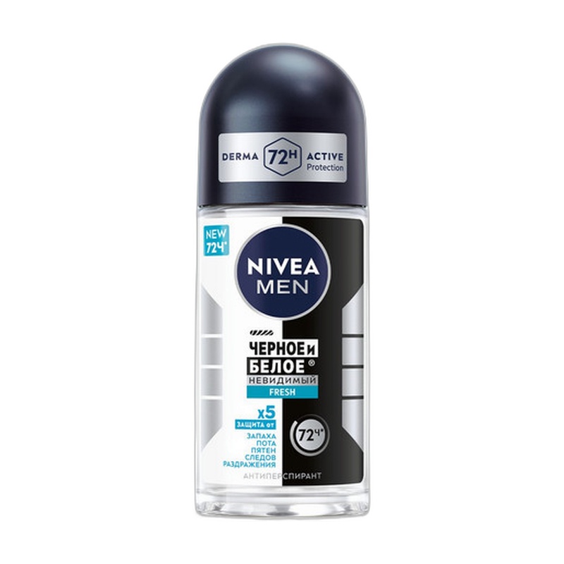 АНТИПЕРСПИРАНТ-РОЛИК NIVEA MEN FRESH ЧЕРНОЕ И БЕЛОЕ 50МЛ