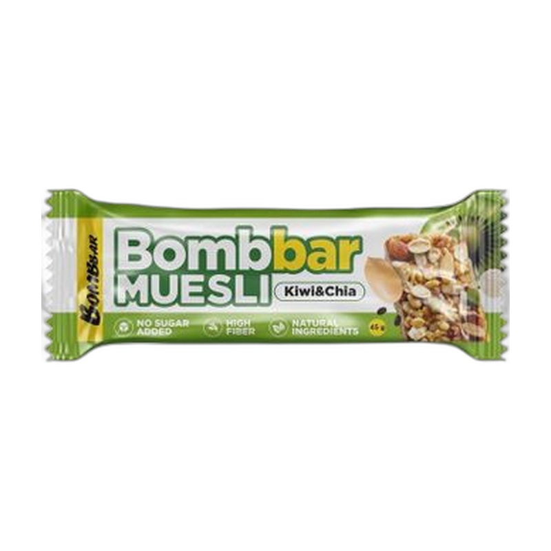 БАТОНЧИК ЗЛАКОВЫЙ BOMBBAR МЮСЛИ КИВИ ЧИА 45Г