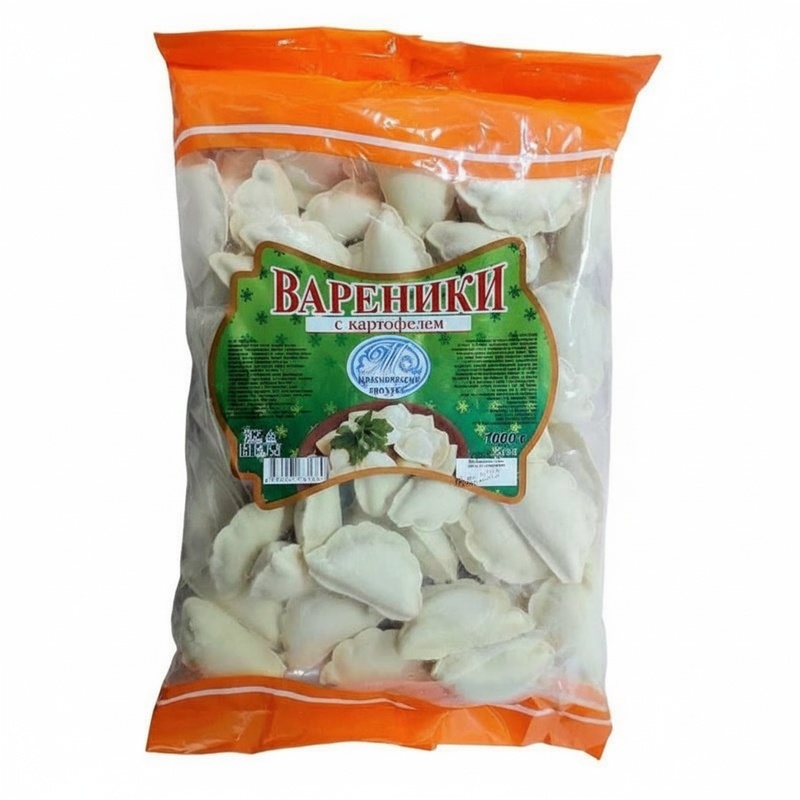 ВАРЕНИКИ КРАСНОЯРСКИЕ КОЛБАСЫ С КАРТОФЕЛЕМ 1КГ