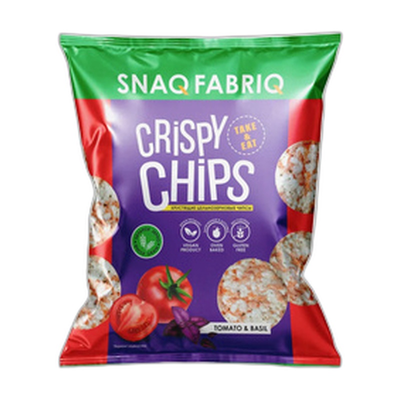 ЧИПСЫ ЦЕЛЬНОЗЕРНОВЫЕ SNAQ FABRIQ ТОМАТ БАЗИЛИК 50Г