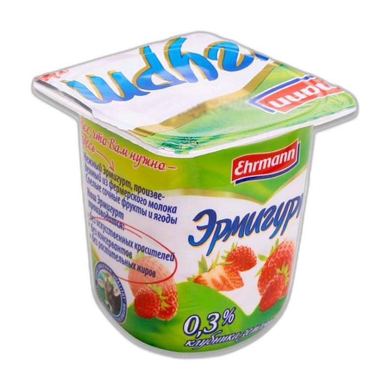 ЙОГУРТ ЭРМИГУРТ КЛУБНИКА ЗЕМЛЯНИКА 0,3% 100Г