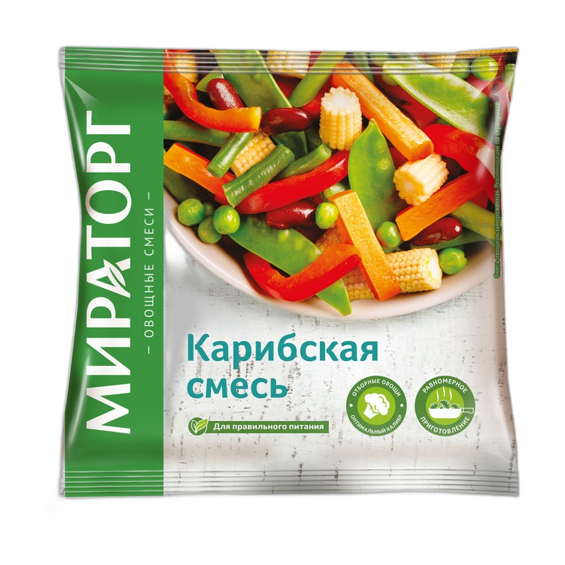СМЕСЬ ОВОЩНАЯ ЗАМОРОЖЕННАЯ МИРАТОРГ КАРИБСКАЯ СМЕСЬ 400Г
