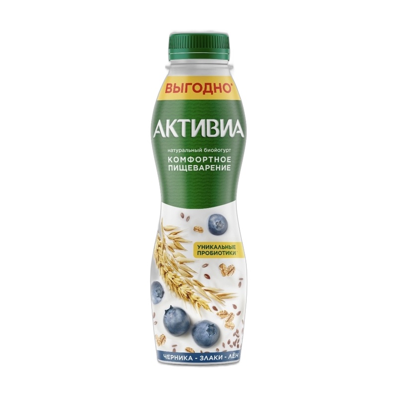 ЙОГУРТ ПИТЬЕВОЙ АКТИВИА ЗЛАКИ 650Г П/Б