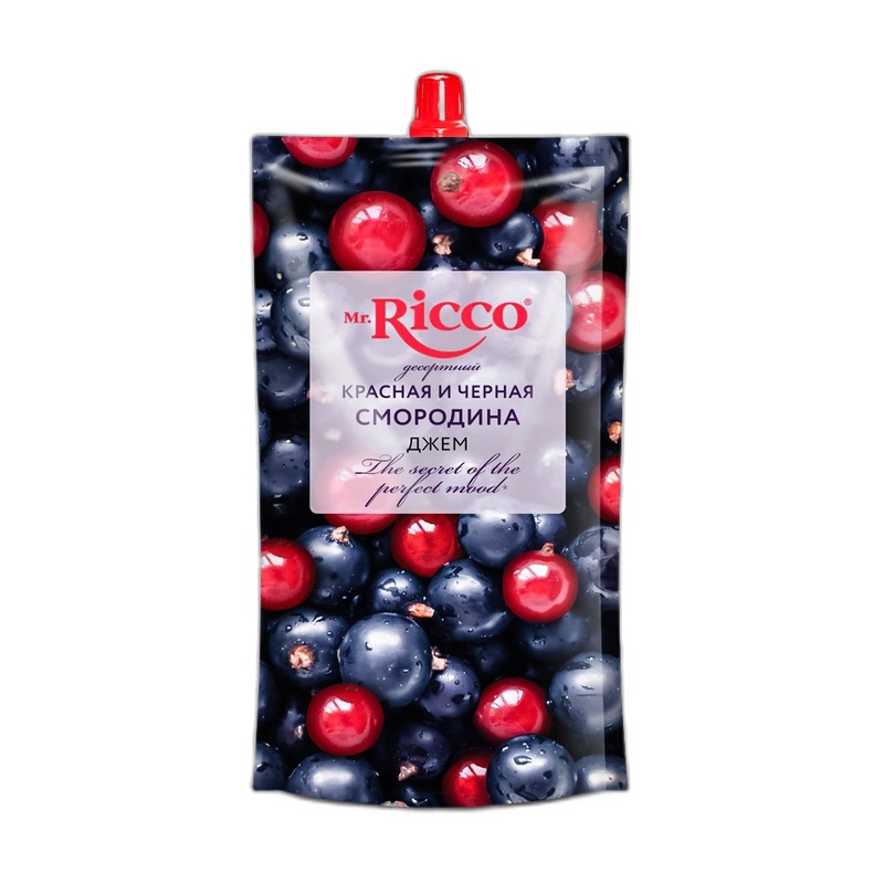 ДЖЕМ MR.RICCO КРАСНАЯ И ЧЕРНАЯ СМОРОДИНА 300Г Д/П