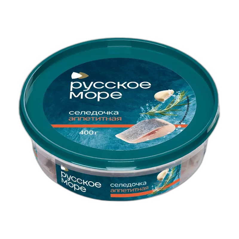ФИЛЕ КУСОЧКИ СЕЛЬДИ РУССКОЕ МОРЕ С/С СЕЛЕДОЧКА АППЕТИТНАЯ В МАСЛЕ 400Г